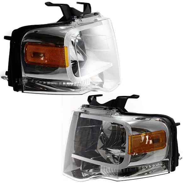 Driver and Passenger Side Halogen Headlight, With bulb(s), OE Replacement