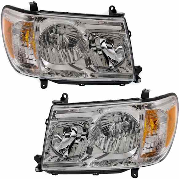 2007 Toyota Land Cruiser - Driver and Passenger Side Halogen Headlight, Without bulb(s), OE Replacement