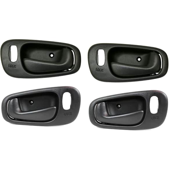 2000 Toyota Corolla - Front and Rear, Driver and Passenger Side Black Interior Door Handle, With Door Lock Hole, For Models with Power Door Locks