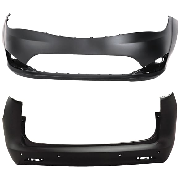 Front and Rear Primed Bumper Cover