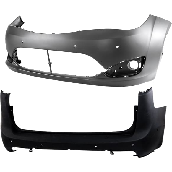 Front and Rear Primed Bumper Cover
