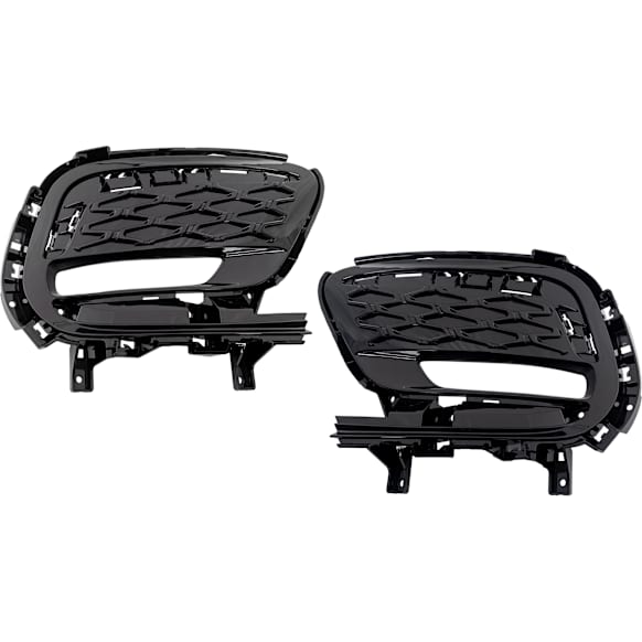 Front, Driver and Passenger Side Fog Light Covers, For Models Without Parallel Park Assist, Black