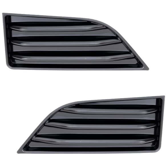 Front, Driver and Passenger Side Fog Light Cover, Black