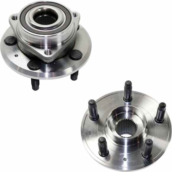 Rear, Driver and Passenger Side Wheel Hub, 5 Lugs, With Bearing