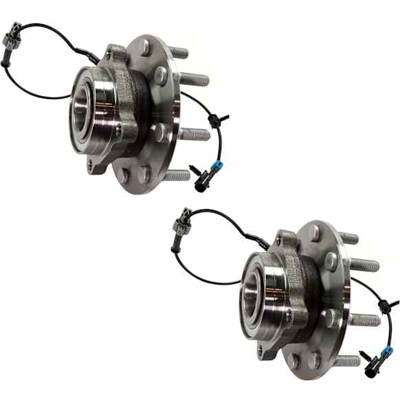2-Wheel Set Front, Driver and Passenger Side Wheel Hubs, With Bearing, With Sensor, Heavy Duty Suspension