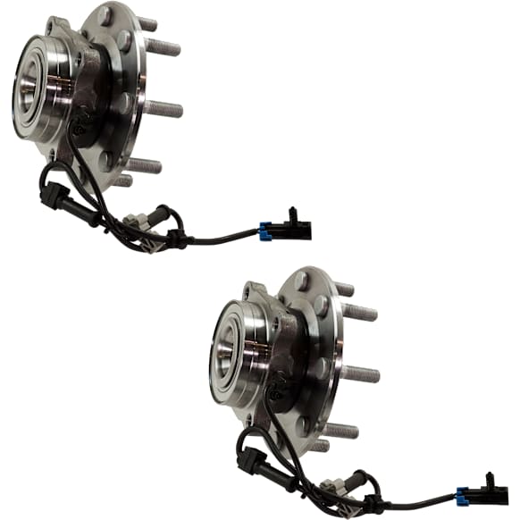Front, Driver and Passenger Side Wheel Hub, 8 Lugs, With Bearing, With Sensor, 4WD