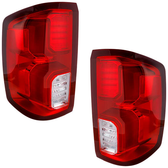 Driver and Passenger Side Tail Lights, with Bulbs, LED