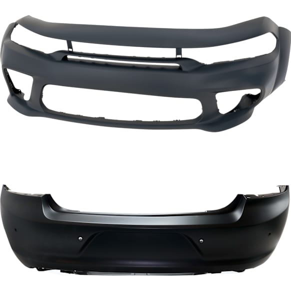 Front and Rear Primed Bumper Cover