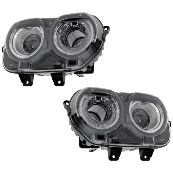 Driver and Passenger Side Headlights, with Bulbs, Halogen, For Models with Air Ducts, Type 1, CAPA Certified