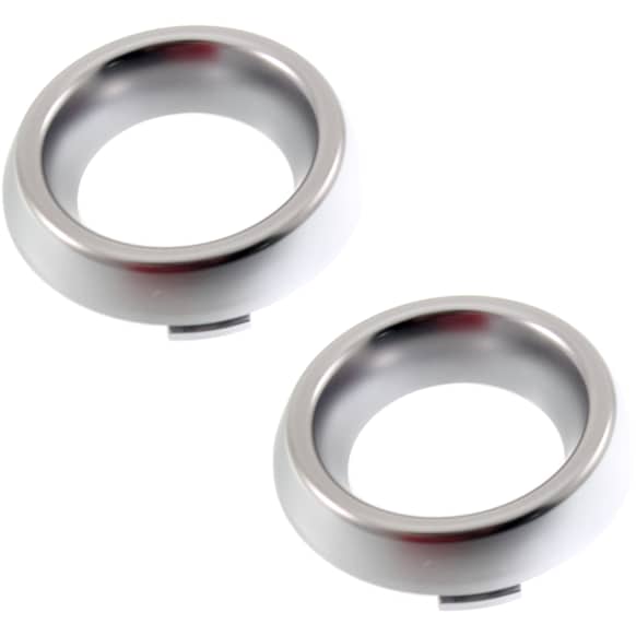 Front, Driver and Passenger Side, Inner Fog Light Trims, Silver