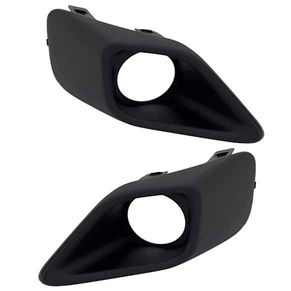 Front, Driver and Passenger Side Fog Light Trims, Black