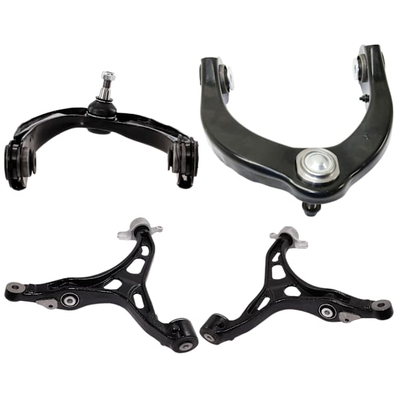 Front, Driver and Passenger Side, Upper and Lower Control Arms, Includes (4) Control Arm