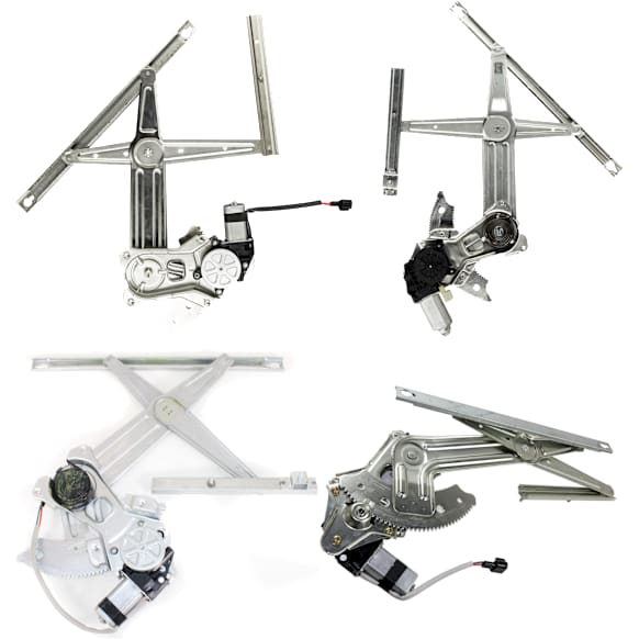 Front and Rear, Driver and Passenger Side Power Window Regulator, With Motor