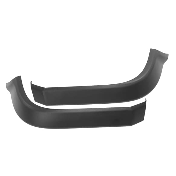 Rear, Driver and Passenger Side, Outer Bumper Trims, Primed, For Models With Dual Exhaust