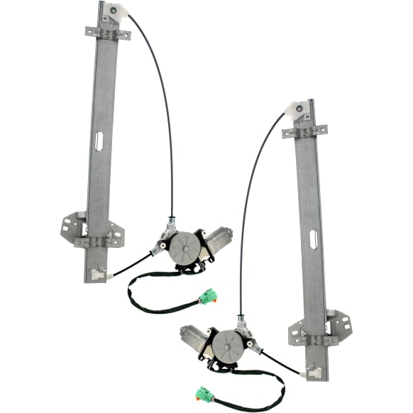 Front, Driver and Passenger Side Power Window Regulator, With Motor