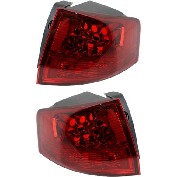 Driver and Passenger Side, Outer Tail Lights, without Bulb, Halogen, Mounts on Quarter Panel, CAPA Certified