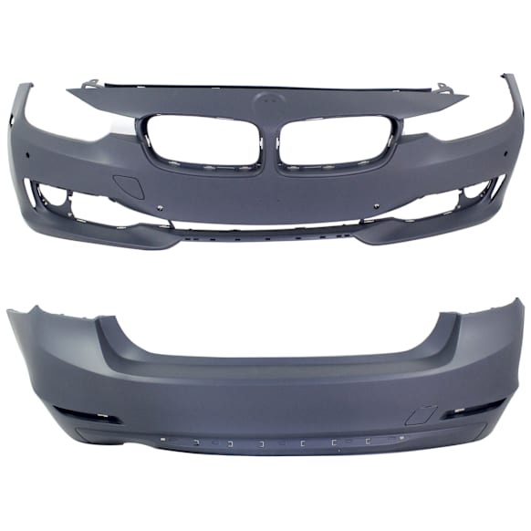 Sedan Front and Rear Primed Bumper Cover Base 2.0L, 4Cyl