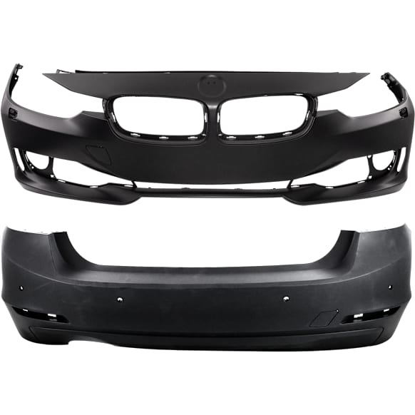Sedan Front and Rear Primed Bumper Cover