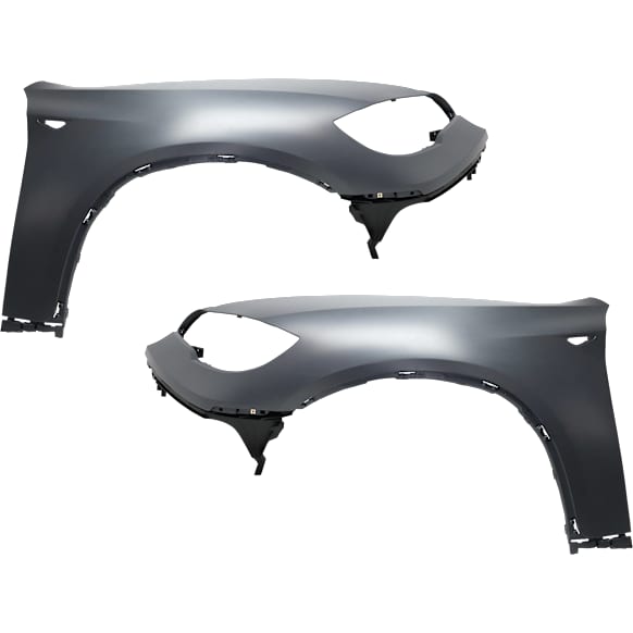 2008-2014 BMW X6 - Front, Driver and Passenger Side Fenders, Without headlight holes, With side marker hole, For Models Without Headlight Washer