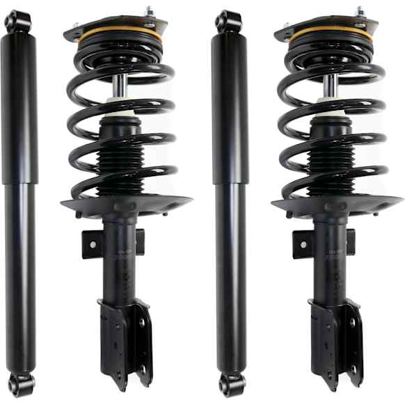 Front and Rear, Driver and Passenger Side Shock and Fully Loaded Strut, FWD