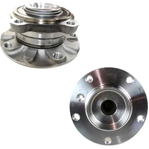 Front, Driver and Passenger Side Wheel Hub, 5 Lugs, With Bearing