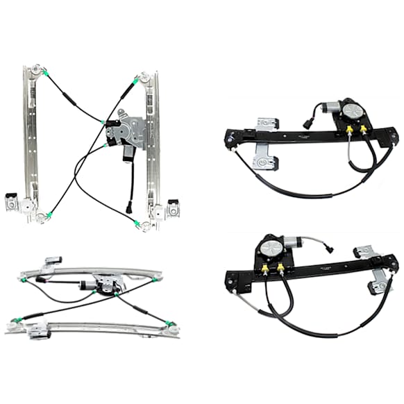 Front and Rear, Driver and Passenger Side Power Window Regulator, With Motor