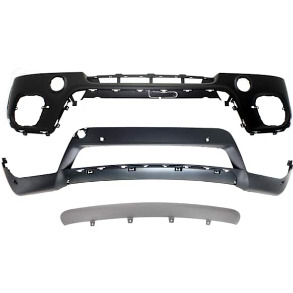 3-Piece Kit Front Upper - Primed, Lower - Painted Silver Bumper Cover, Includes (2) Bumper Cover and (1) Bumper Protector