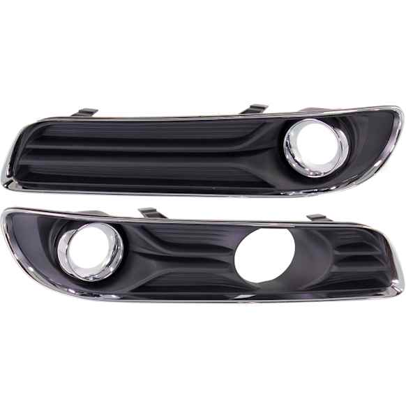 2011-2014 Chrysler 300 - Front, Driver and Passenger Side Fog Light Trims, Black and Chrome, For Models With Adaptive Cruise Control