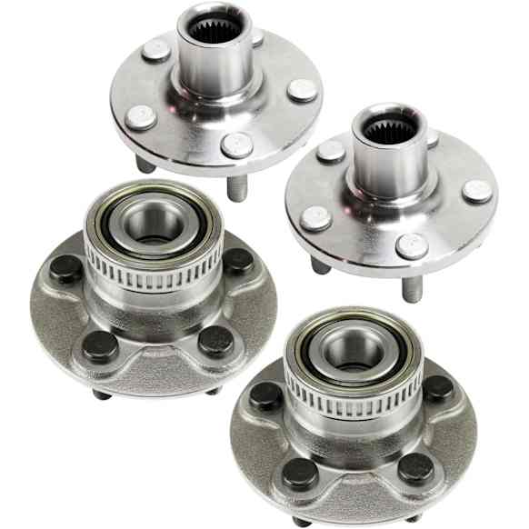 Front and Rear, Driver and Passenger Side Wheel Hub, 5 Lugs, Front - Without Bearing; Rear - With Bearing
