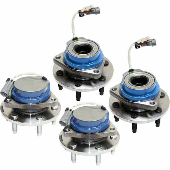 Front and Rear, Driver and Passenger Side Wheel Hub, 6 Lugs, With Bearing, With Sensor
