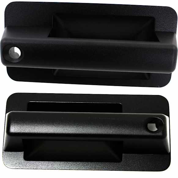 Front, Driver and Passenger Side Textured Black Exterior Door Handle, With Key Hole