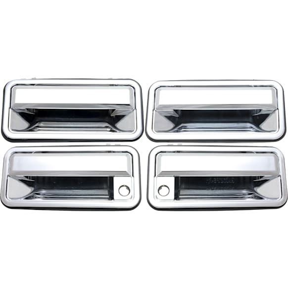 Front and Rear, Driver and Passenger Side Exterior Door Handles, Chrome, Front Driver and Passenger Side - With Key Hole; Rear Driver and Passenger Side - Without Key Hole