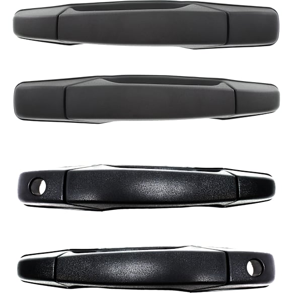 Front and Rear, Driver and Passenger Side Exterior Door Handles, Textured Black, Front Driver and Passenger Side - With Key Hole; Rear Driver and Passenger Side - Without Key Hole