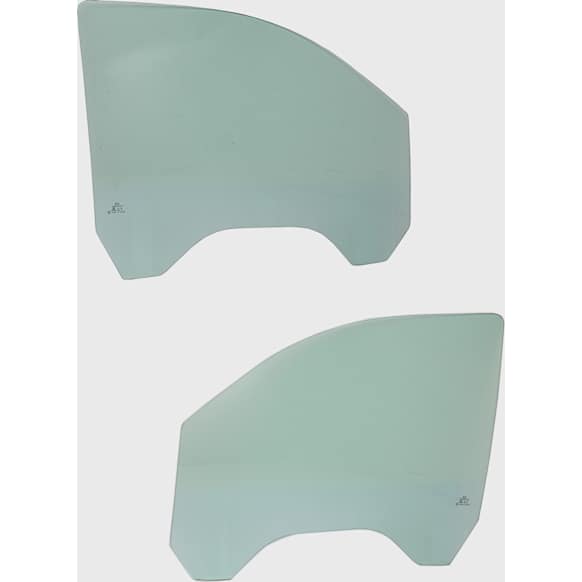Front, Driver and Passenger Side Door Glasses, Green Tint, Replaces NAGS No. DD12192 GTNN, DD12193 GTNN