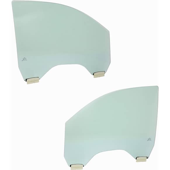 Front, Driver and Passenger Side Door Glasses, Green Tint, Laminated, Replaces NAGS No. DD12375 GTYN, DD12376 GTYN