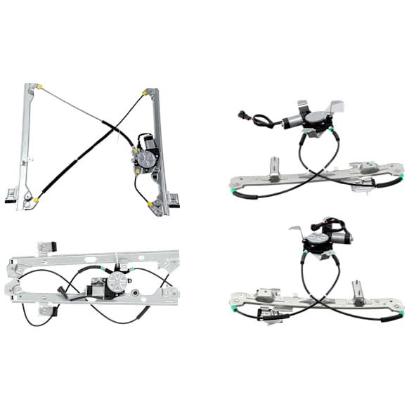 Front and Rear, Driver and Passenger Side Power Window Regulator, With Motor