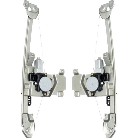 Rear, Driver and Passenger Side Power Window Regulator, With Motor