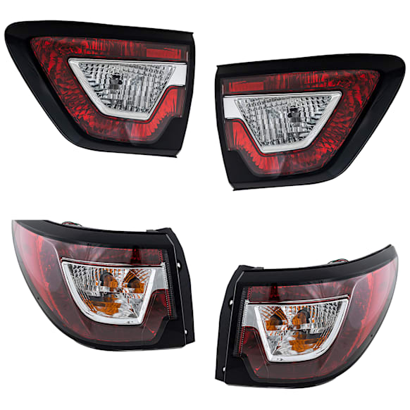 Driver and Passenger Side, Inner and Outer Halogen Tail Light, With bulb(s), OE Replacement
