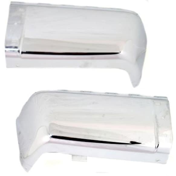 2011 Chevrolet Silverado 1500 - Rear, Driver and Passenger Side Bumper End, For Models Without Rear Object Sensor, Chrome, Steel
