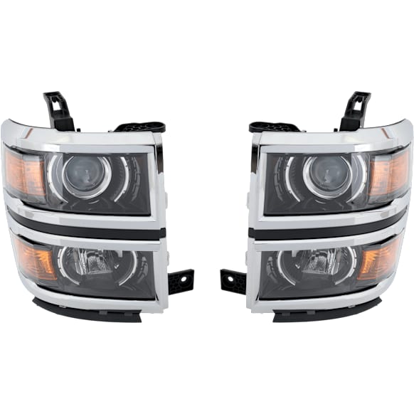 Driver and Passenger Side Headlight, Assembly, Halogen, Black Interior, CAPA CERTIFIED