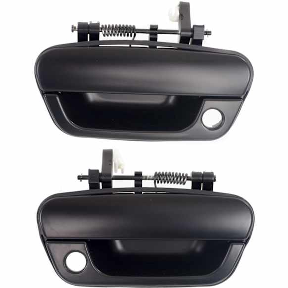 Front, Driver and Passenger Side Primed Exterior Door Handle, With Key Hole