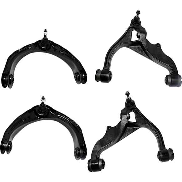 Front, Driver and Passenger Side, Upper and Lower Control Arm