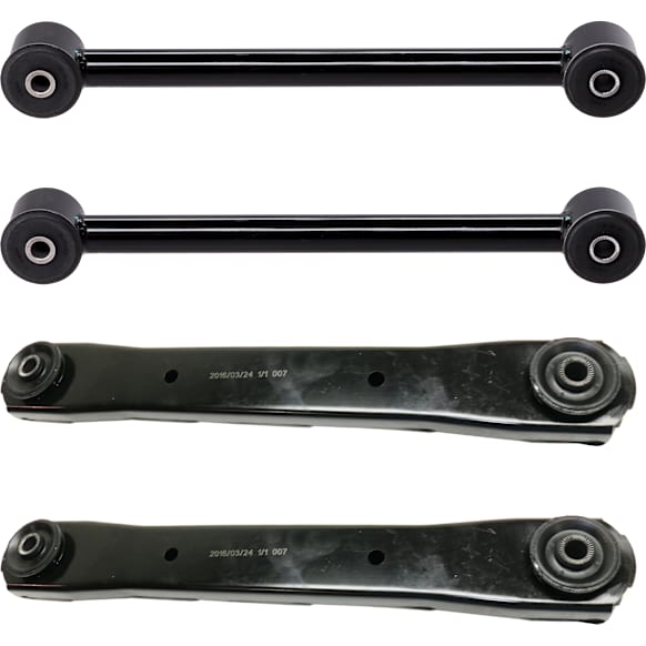 Front, Driver and Passenger Side, Upper and Lower Control Arm, Without ball joint(s)