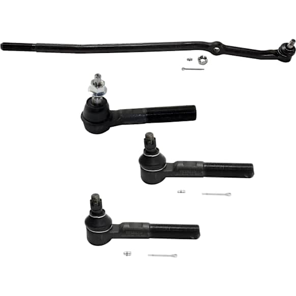 Front, Driver and Passenger Side, Outer, and At Pitman Arm Tie Rod End