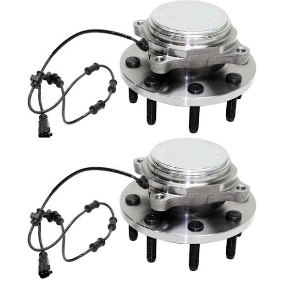 Front, Driver and Passenger Side Wheel Hub, 8 Lugs, With Bearing, With Sensor, RWD