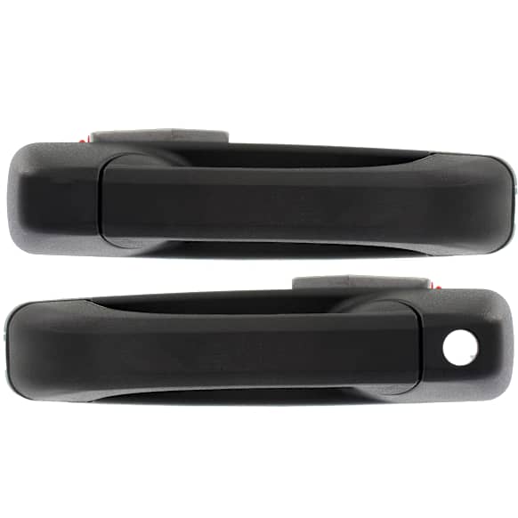 Front, Driver and Passenger Side Exterior Door Handles, Textured Black, Front Driver Side - With Key Hole; Front or Rear Passenger Side - Without Key Hole