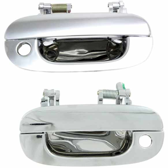 Front, Driver and Passenger Side Chrome Exterior Door Handle, With Key Hole