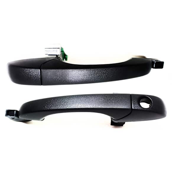 Front, Driver and Passenger Side Exterior Door Handles, Textured Black, Driver Side - With Key Hole; Passenger Side - Without Key Hole