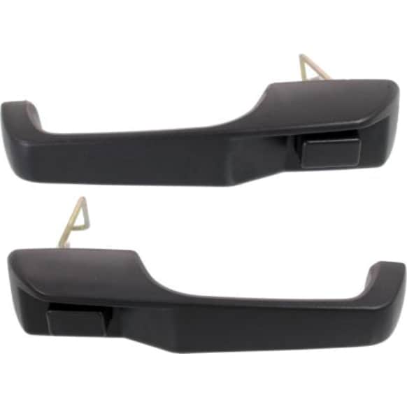 Front, Driver and Passenger Side Black Exterior Door Handle, With Key Hole