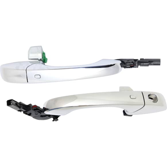 Front, Driver and Passenger Side Exterior Door Handles, Chrome, Driver Side - With Key Hole; Passenger Side - Without Key Hole